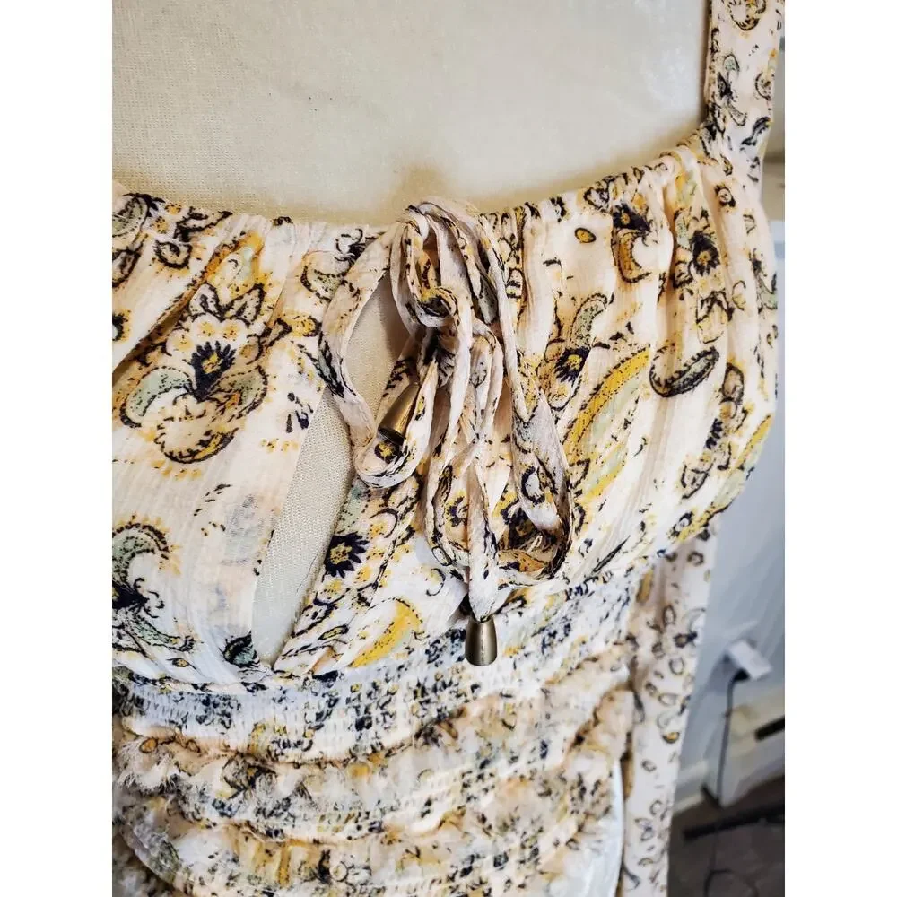 Free People Crop Pink Paisley Medium‎